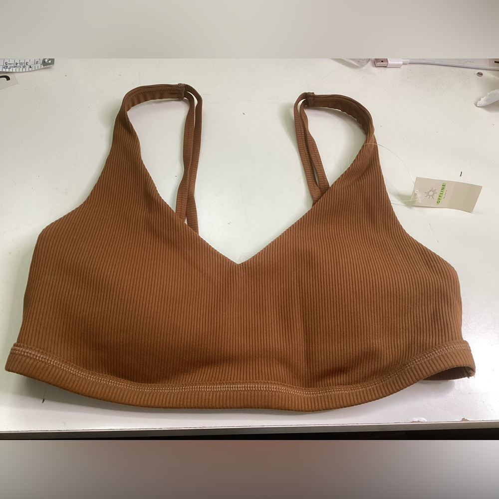 Women's Brown Ribbed Bralette, size Medium, NWT